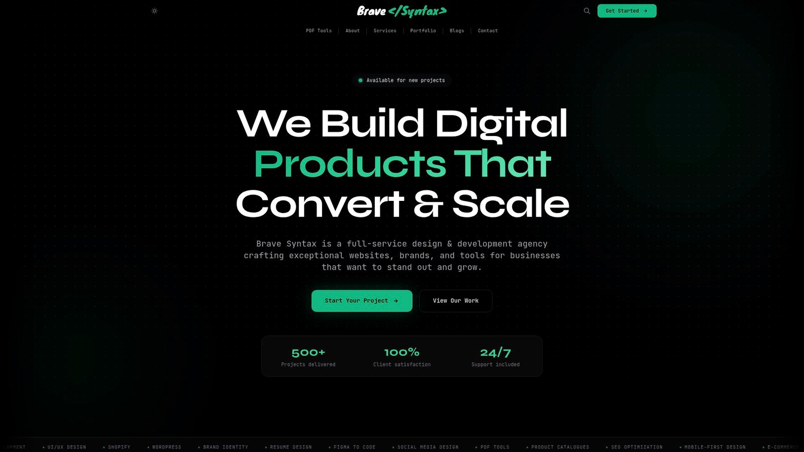 BraveSyntax — Agency Website